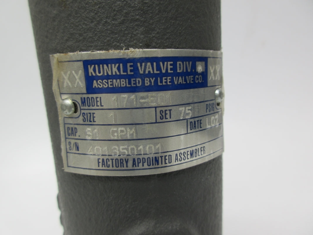 KUNKLE VALVE 171-E01 75PSI 1" UNMP
