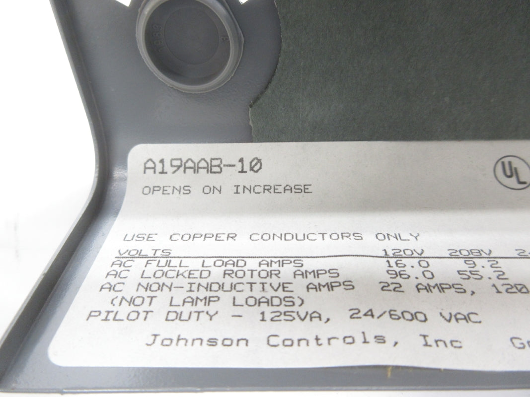 JOHNSON CONTROLS A19AAB-10C 220/550'F NSMP