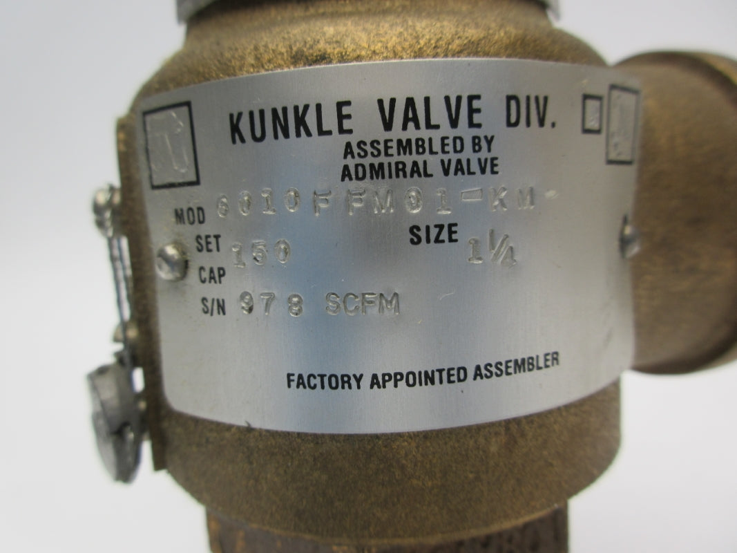 KUNKLE VALVE 6010FFM01-KM0150 150PSI 1-1/4" NSNP