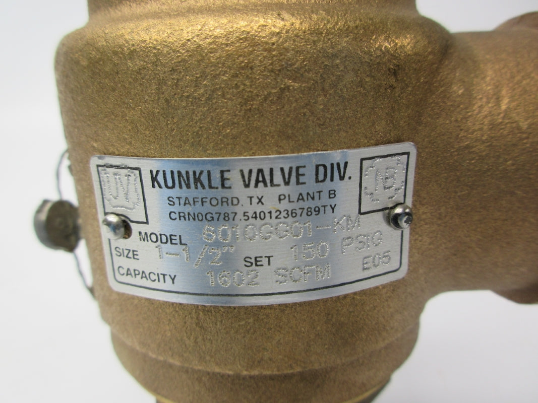 KUNKLE VALVE 6010GG01-KM0150 150PSI 1-1/2" NSNP