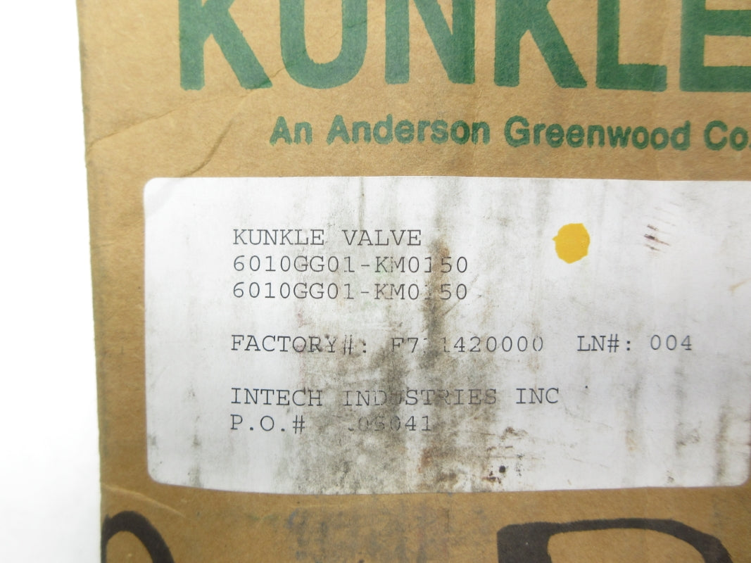 KUNKLE VALVE 6010GG01-KM0150 150PSIG NSMP