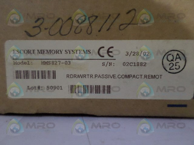 ESCORT MEMORY SYSTEMS HMS827-03 PASSIVE READER/WRITER *NEW IN BOX*