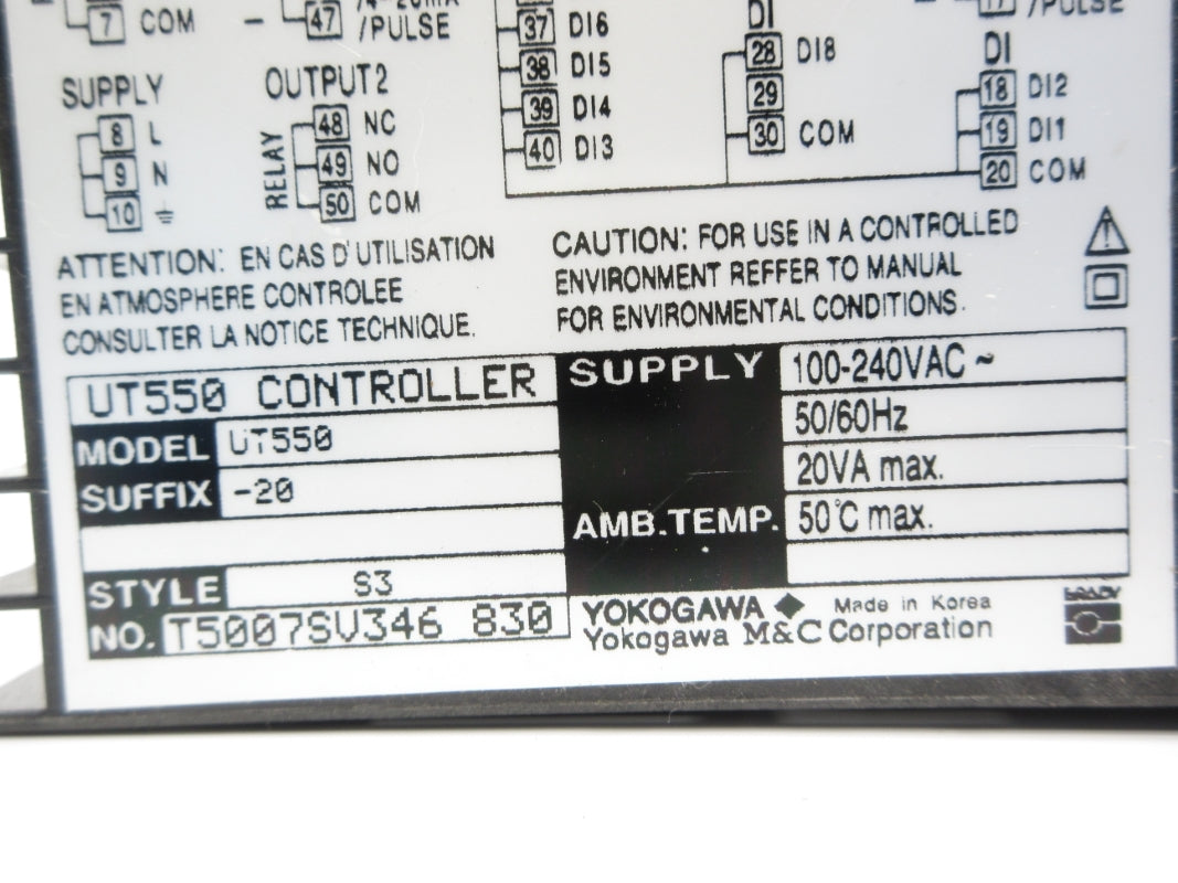 YOKOGAWA UT550-20 100-240VAC NSNP
