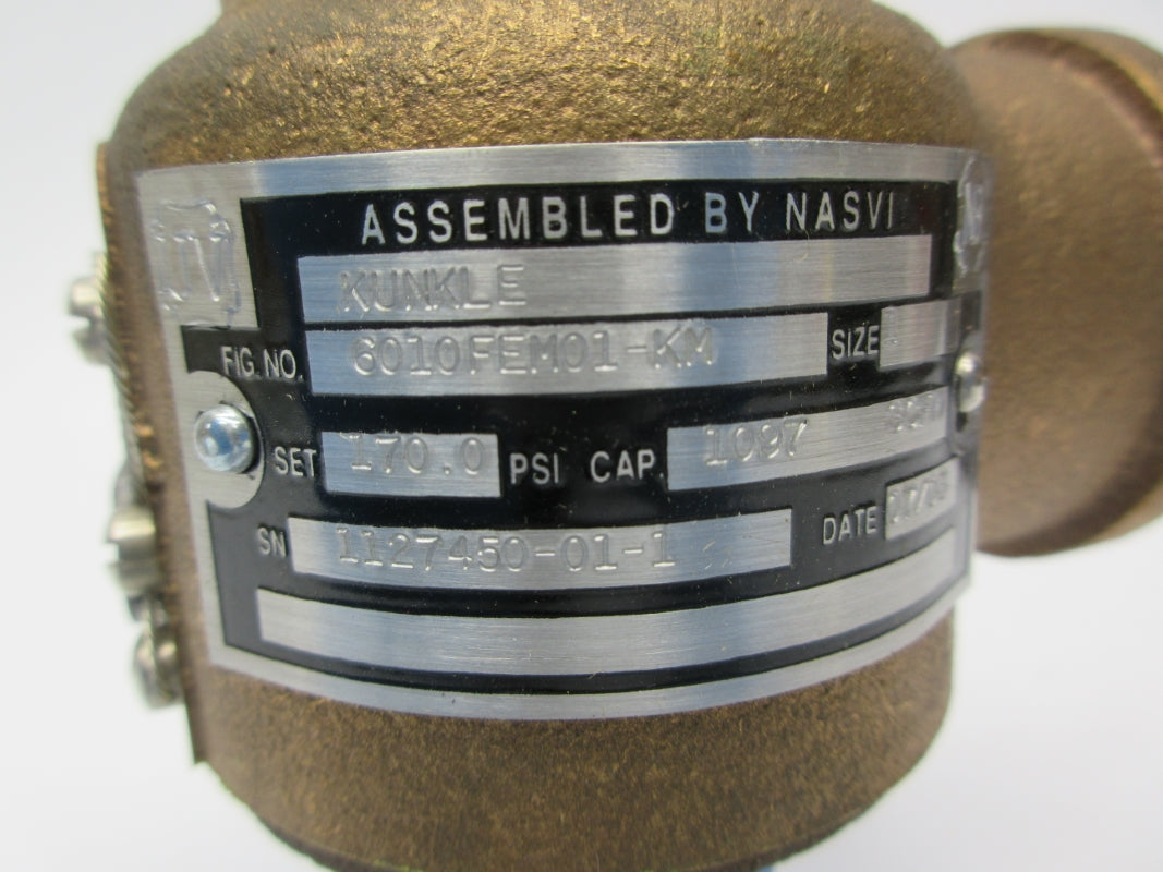 KUNKLE VALVE 6010FEM01-KM0170 170PSI NSNP