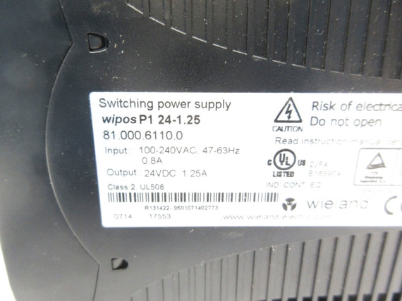 WIELAND 81.000.6110.0 100-240VAC 0.8A NSNP