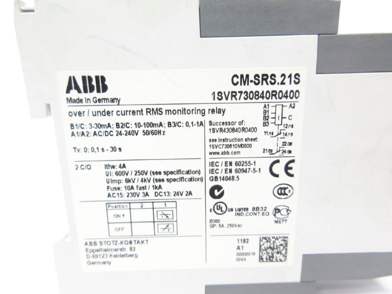 ABB 1SVR430840R0400 CM-SRS.21S  24-240VAC/DC 0.1-1A 0.1S-30S NSNP