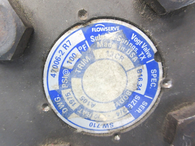 FLOWSERVE 47006-2-R7 1975PSI 100'F 3/4" NSNP
