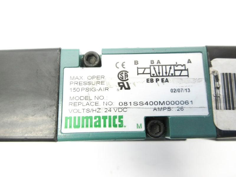 NUMATICS 081SS400M000061 24VDC .26A 150PSI (AS PICTURED) NSNP