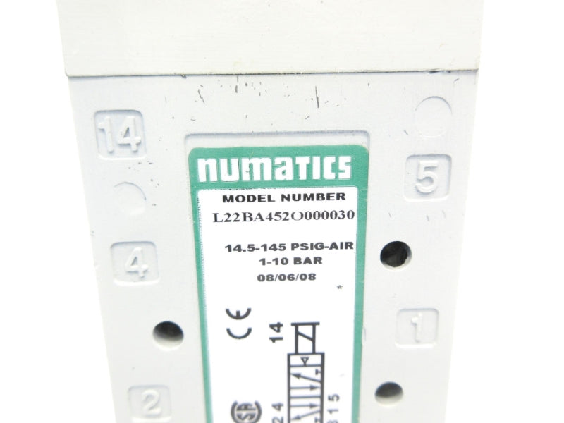 NUMATICS L22BA452O000030 120V 7A 14.5-145PSI UNMP
