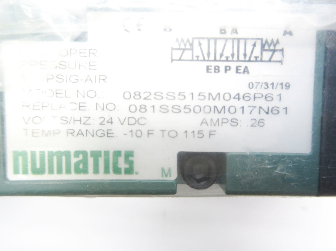 NUMATICS 082SS515M046P61 24VDC .26A -10-115'F NSMP