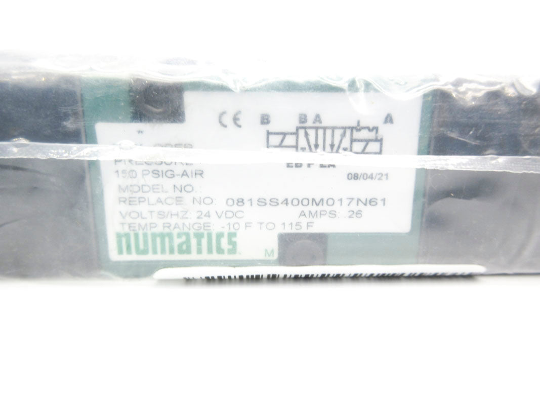NUMATICS 081SS400M017N61 24VDC .26A 150PSI -10-115'F NSMP