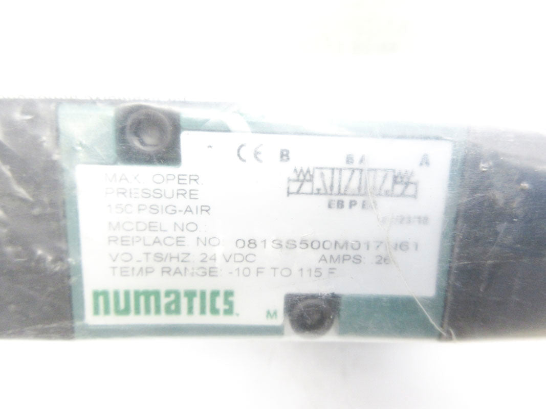 NUMATICS 081SS500M017N61 24VDC .26A 150PSI -10-115'F NSMP