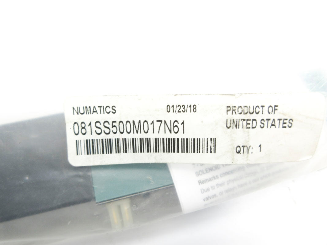 NUMATICS 081SS500M017N61 24VDC .26A 150PSI -10-115'F NSMP