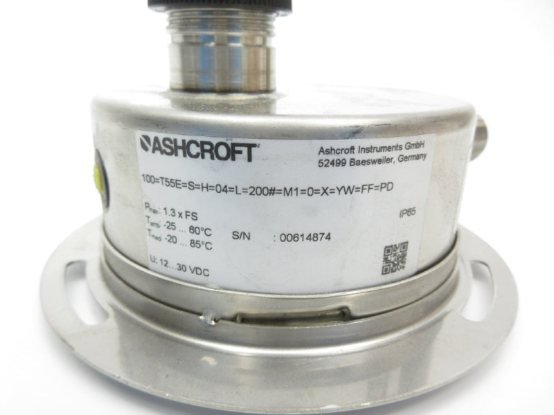 ASHCROFT 100-T55E-S-H-04-L-200#-M1-0-X-YW-FF-PD 0-200PSI 12-30VDC NSNP