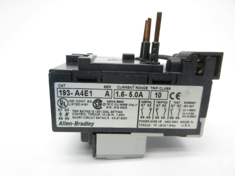 ALLEN BRADLEY 193-A4E1 SER. A 690V 1.6-5.0A NSNP