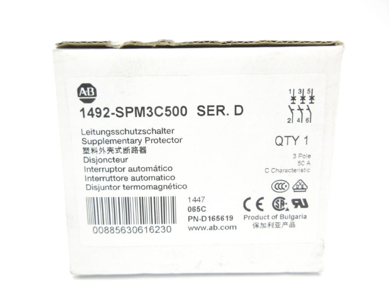 ALLEN BRADLEY 1492-SPM3C500 SER. D 440VAC 50A NSMP