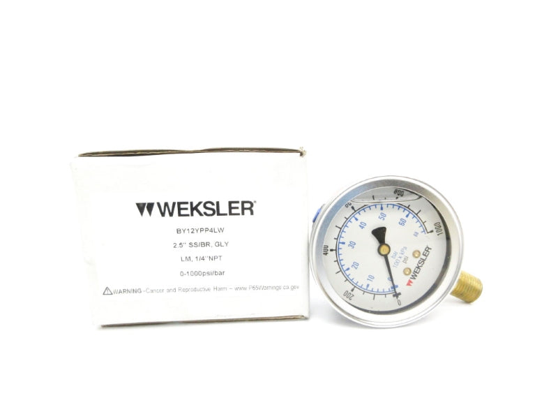 WEKSLER BY12YPP4LW 0-1000PSI 1/4" NSMP