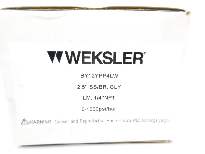 WEKSLER BY12YPP4LW 0-1000PSI 1/4" NSMP