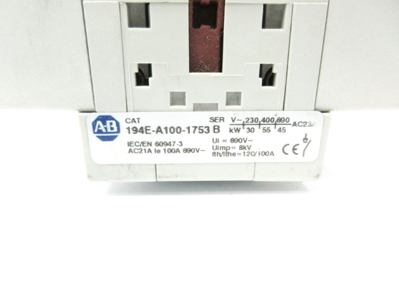 ALLEN BRADLEY 194E-A100-1753 SER. B 690V 120A NSNP