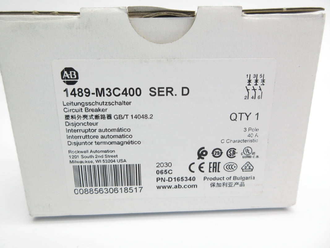 ALLEN BRADLEY 1489-M3C400 SER. D 277VAC 40A NSMP