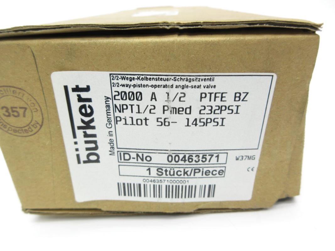 BURKERT 00463571 232PSI 1/2" NSMP