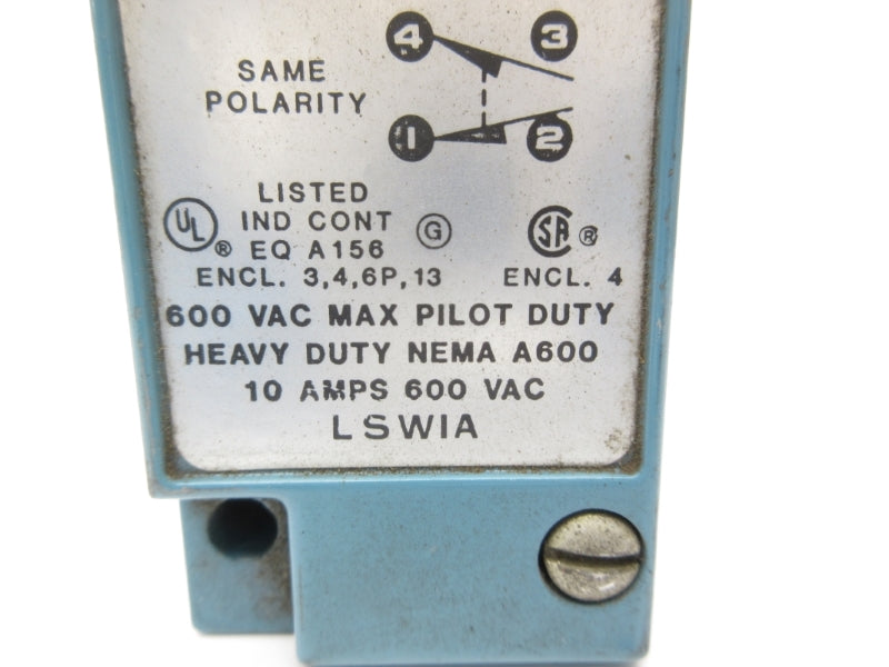 MICRO SWITCH LSW1A 600VAC 10A UNMP