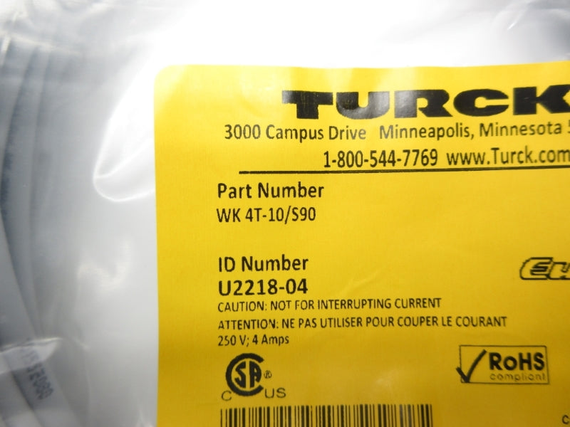 TURCK WK4T-10/S90 U2218-04 250V 4A NSMP