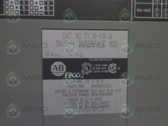 ALLEN BRADLEY 5130-KA SER. A INTERFACE MODULE *NEW NO BOX*