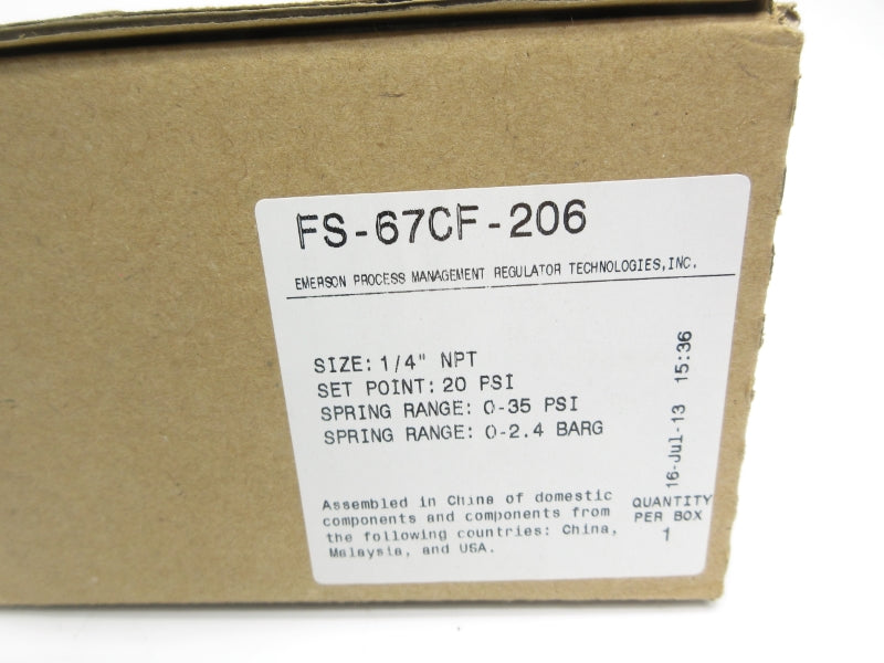 FISHER FS-67CF-206 0-35PSI 1/4" NSMP