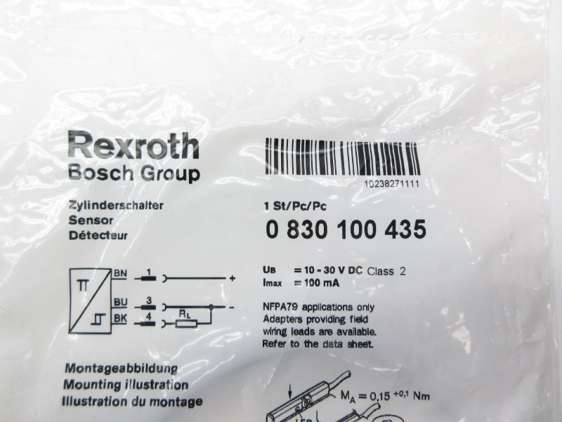 REXROTH 0830100435 10-30VDC NSMP