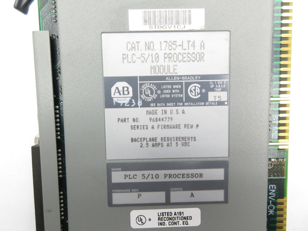 ALLEN BRADLEY 1785-LT4 SER. A F/W P 5VDC 2.5A (NO KEY) NSNP