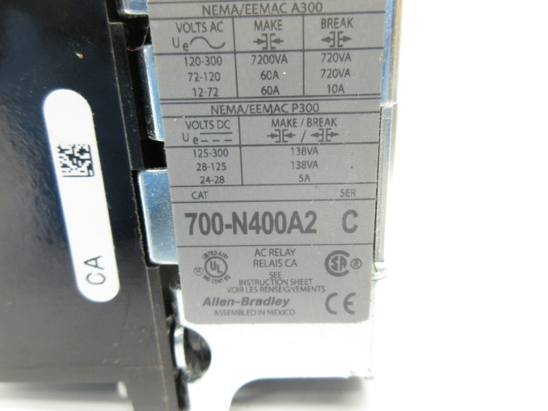 ALLEN BRADLEY 700-N400A2 SER. C 220/240V 60A (AS PICTURED) NSNP
