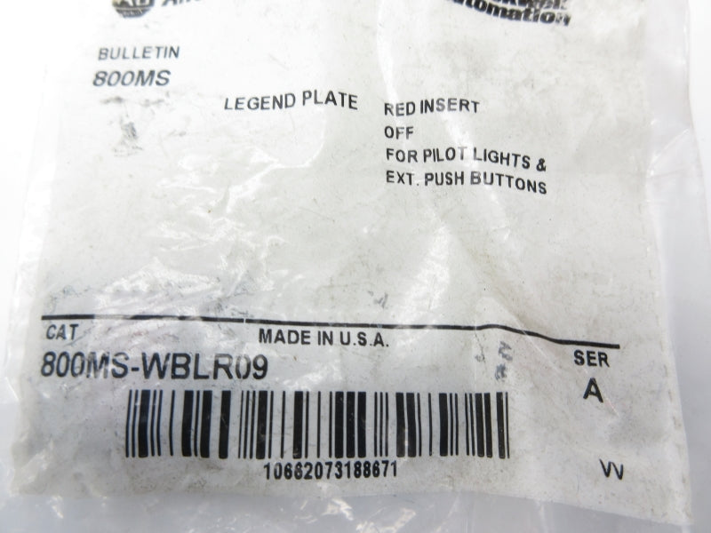 ALLEN BRADLEY 800MS-WBLR09 SER. A NSMP