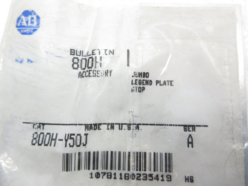 ALLEN BRADLEY 800H-Y50J SER. A NSMP
