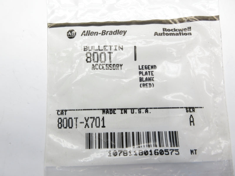 ALLEN BRADLEY 800T-X701 SER. A NSMP