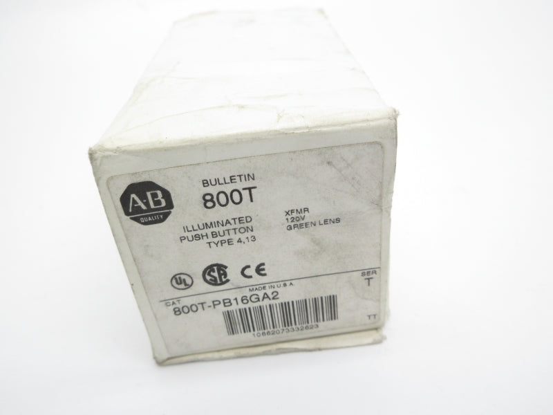 ALLEN BRADLEY 800T-PB16GA2 SER. T 120V (WH) NSMP