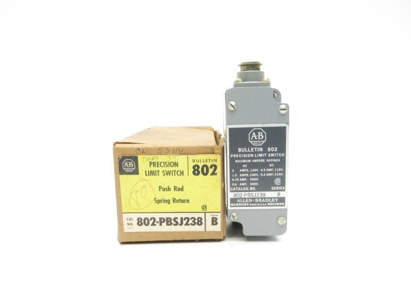 ALLEN BRADLEY 802-PBSJ238 SER. B 600VAC 0.6A (BR/YL) NSMP