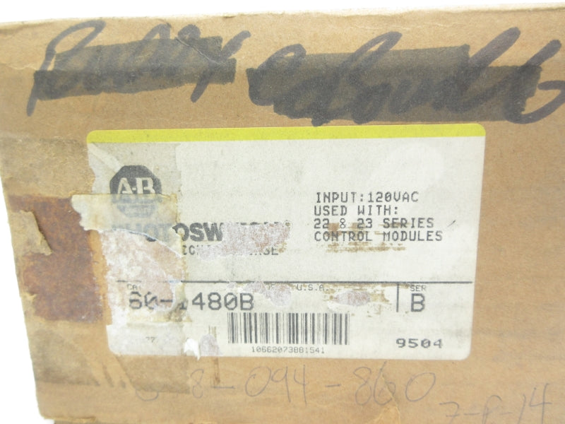 ALLEN BRADLEY 60-1480B SER. B 120VAC (BR/YL) NSMP