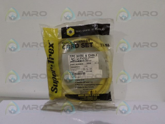TPC SUPER-TREX 84964E QUICK-CONNECT CORDSET *NEW IN FACTORY BAG*