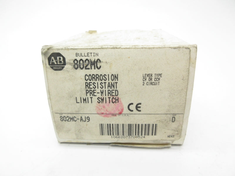 ALLEN BRADLEY 802MC-AJ9 SER. D 120-300VAC 60A (WH) NSMP