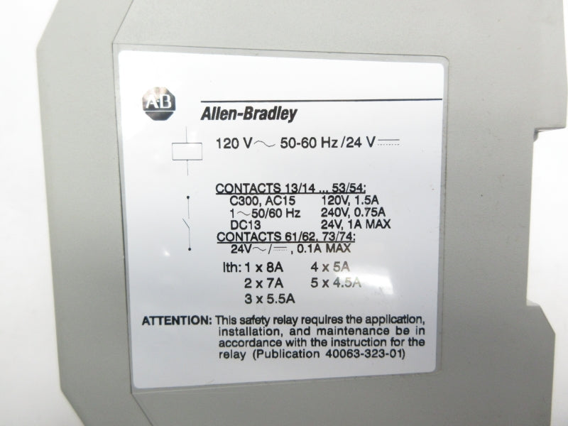 ALLEN BRADLEY 700-ZBR520AZ1 SER. A 120V 1.5A (GY/BL) NSMP