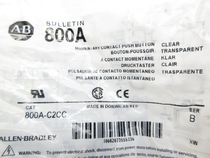 ALLEN BRADLEY 800A-C2CC SER. B NSMP