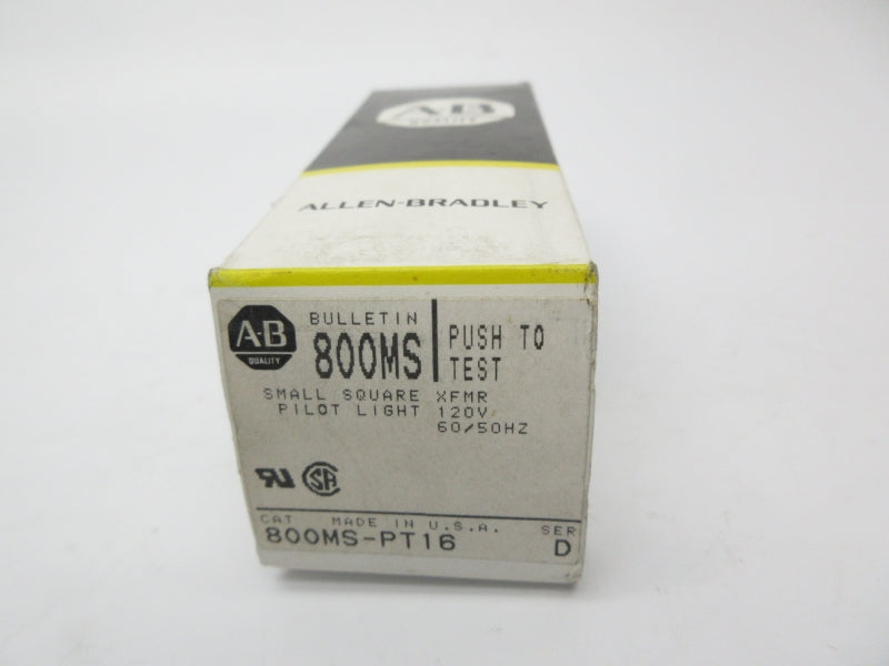 ALLEN BRADLEY 800MS-PT16 SER. D 110/120V (BK/YL) NSMP