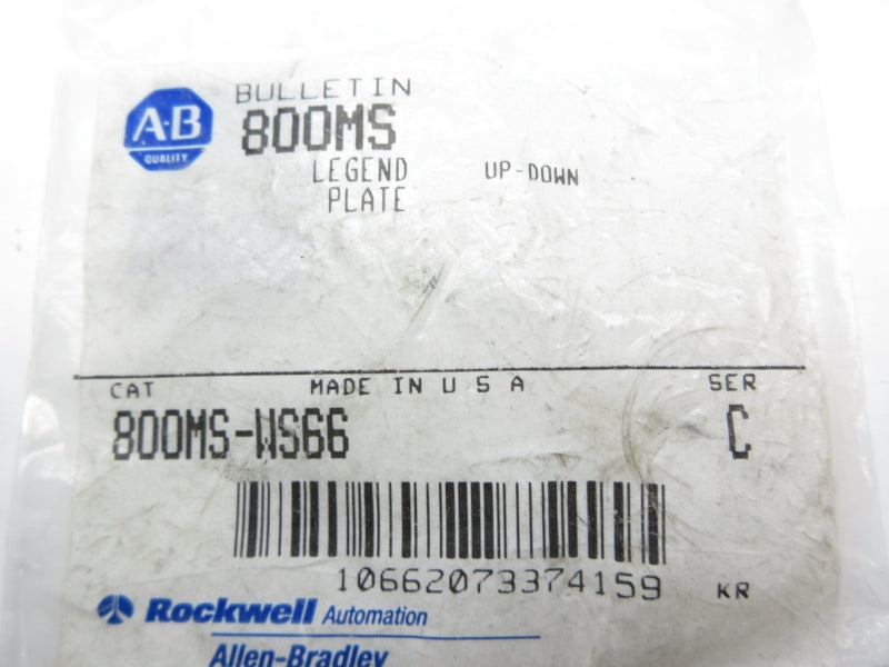 ALLEN BRADLEY 800MS-WS66 SER. C NSMP