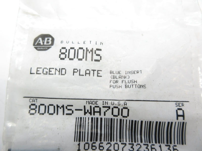 ALLEN BRADLEY 800MS-WA700 SER. A NSMP