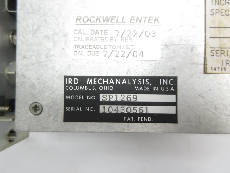 IRD MECHANALYSIS SP1269 UNMP