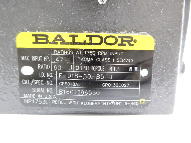 BALDOR GF601BAJ F-918-60-B5-J NSNP