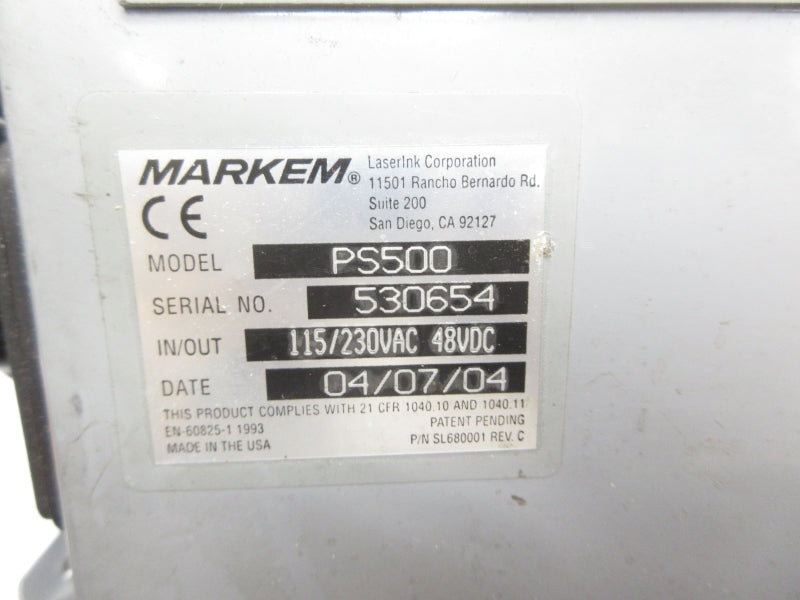 MARKEM PS500 115/230VAC (NO KEY) (AS PICTURED) NSNP