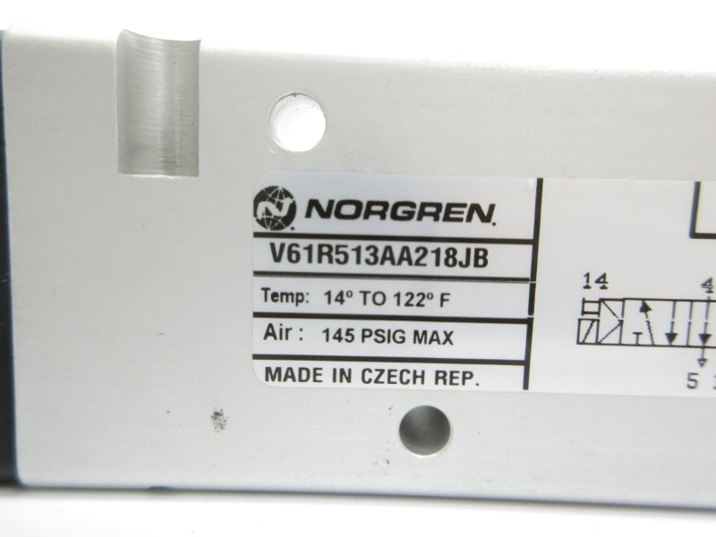 NORGREN V61R513AA218JB 110/120V 145PSI 14-122'F NSNP