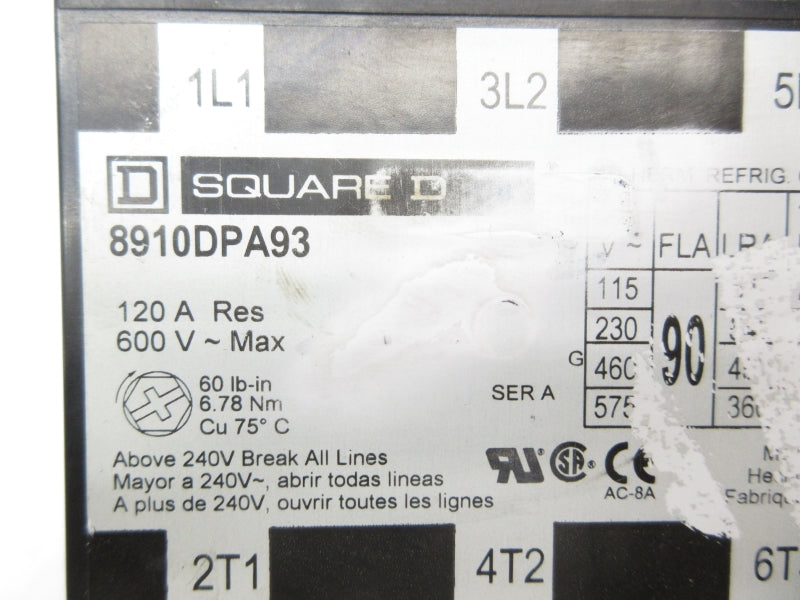SQUARE D 8910DPA93V04 SER. A 277V 120A UNMP
